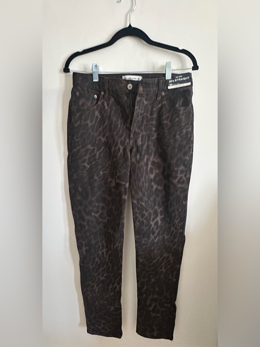 Abercrombie & Fitch Curve Love Black Mid Rise Straight Jeans